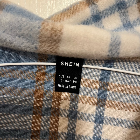 Shein Flannel Shacket, Size Large - Picture 3 of 3
